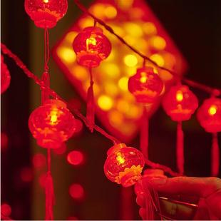LED红灯笼彩小灯串灯满天星流苏灯笼新年装饰品挂灯房间装饰布置