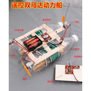 五年级下册手工制作船可下水动力小船马达做科学实验材料玩的玩具