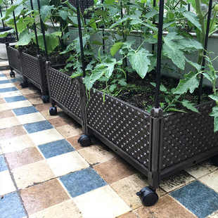 种植箱大号塑料花盆蔬菜长方形种室内花槽阳台花箱楼顶植物菜盆架