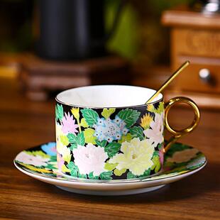 欧式陶瓷杯咖啡杯碟套装创意简约家用咖啡杯碟带架子茶杯套装套具