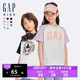 Gap男女童2024春夏新款纯棉logo撞色插肩袖短袖T恤上衣890474