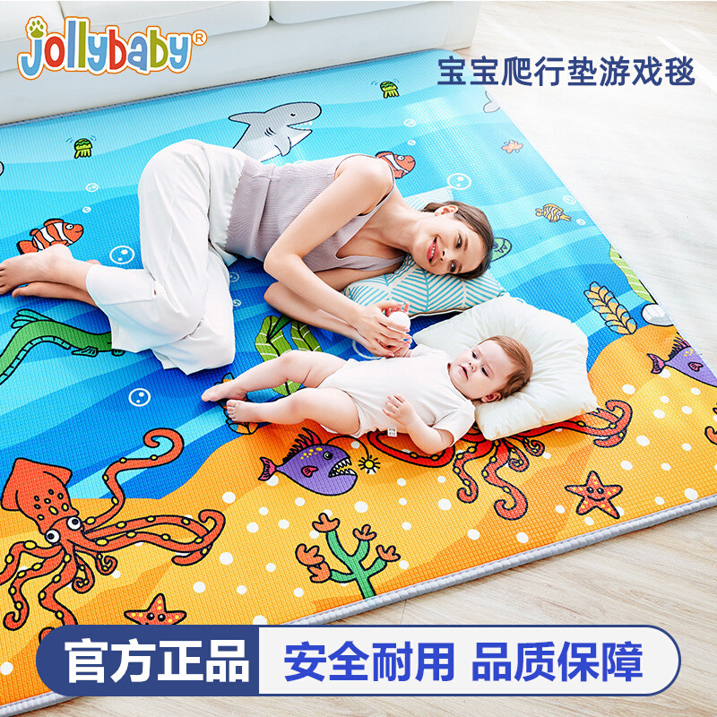 jollybaby爬行垫可折叠儿童加厚家用婴儿地垫xpe宝宝爬爬垫地毯
