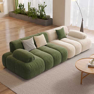 北欧意式奶油风大小户型客厅小扶手沙发网红极简轻奢现代拼色布艺