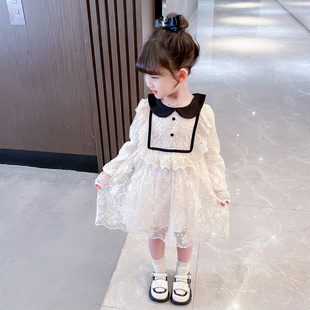 女童秋装设计感长袖连衣裙小女孩洋气秋蕾丝裙1一2-3岁宝宝公主群