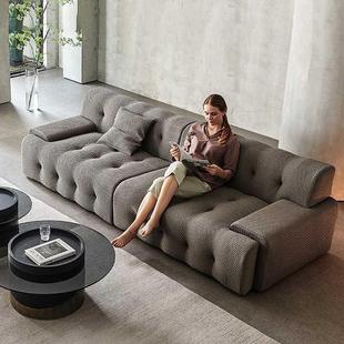 罗奇堡沙发意式极简风黑色布艺现代简约小户型客厅直排北欧设计师