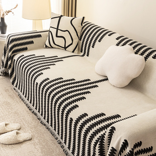 北欧简约高级感四季通用沙发盖布雪尼尔沙发巾沙发套毛毯沙发毯子