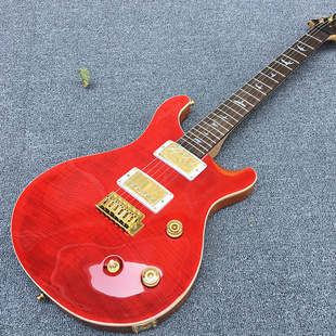 PRS款虎纹贴面电吉他22品枫木琴颈颜色可定制可升级配件改动