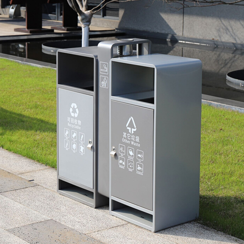 推荐厂家户外垃圾桶两分类环保垃圾箱双槽室外公园风景区社区环卫