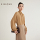 SILIQUE2024春季新款12姆米真丝扭结立领衬衫简约宽松真丝女上衣