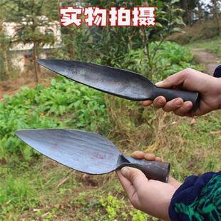 手工锻打园艺铲花锹柳叶锹挖蒜挖野菜铲锹折耳根铲子加厚尖头铲