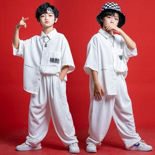 街舞儿童潮服男童夏季hiphop嘻哈演出服酷帅女童爵士舞套装表演服