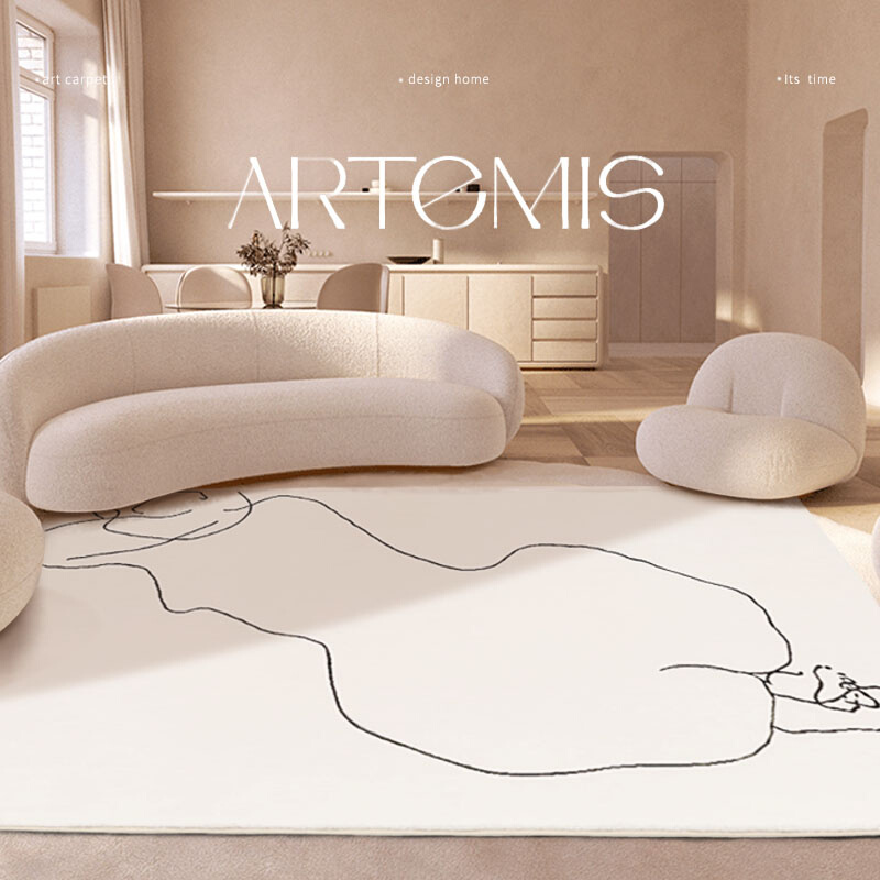 设计师地毯客厅北欧白色极简艺术轻奢简约茶几卧室床边毯定制地垫