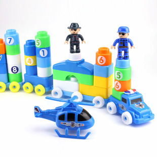 儿童大颗粒积木益智早教塑料积木玩具拼插玩具拼插火车工厂货源