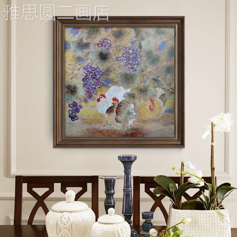 网红雄鸡挂画大公鸡美式餐厅装画饰墙画客厅壁餐桌饭厅民宿房间过