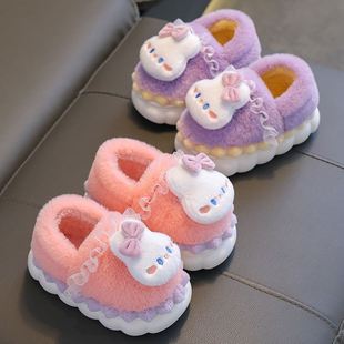 冬季儿童棉拖鞋女童保暖加绒亲子包跟婴幼儿1-3岁2宝宝毛毛棉拖鞋