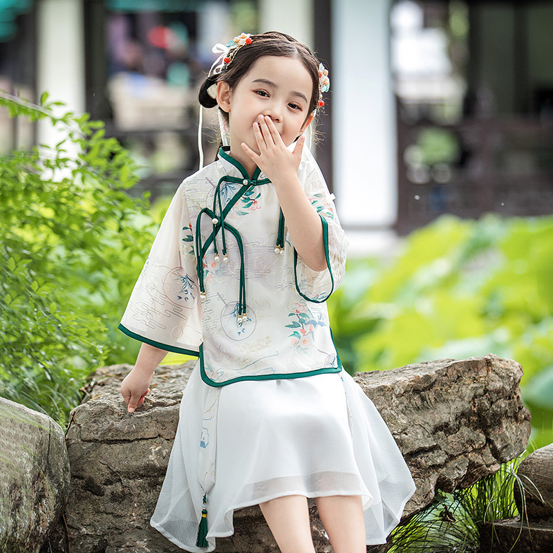 儿童汉服男女童夏季中国风古装套装唐装小学生幼儿园古风表演出服