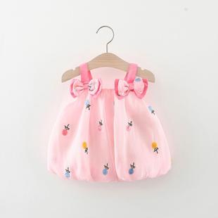 2023新款女宝宝夏装0-1-2半岁女童公主裙婴儿裙子夏季吊带连衣裙3