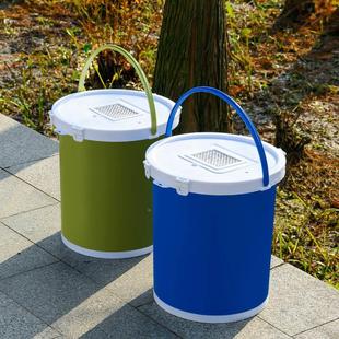 折叠水桶户外便携式家用收纳车用钓鱼桶20升大容量带盖手提折叠桶