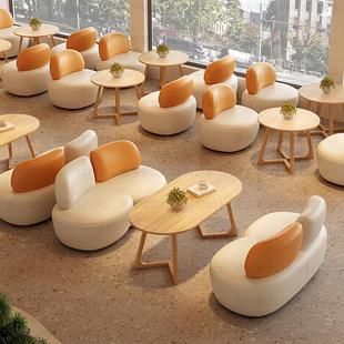 高端咖啡厅甜品商用休息区洽谈接待卡座沙发服装店奶茶店桌椅组合