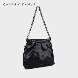 CANNI&KANLM链条包包女2023新款大容量托特流浪垃圾袋斜挎包