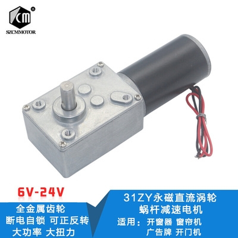 涡轮蜗杆减速电机机器人驱动马达12V开窗器24V5840Z-31ZY自锁电机