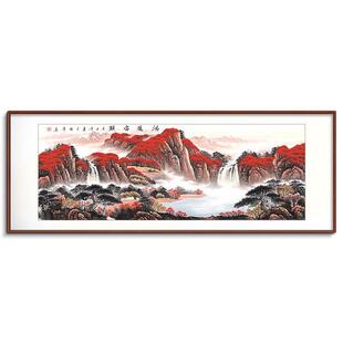 国画山水画招财字画鸿运当头风水靠山办公室挂画壁画客厅装饰画