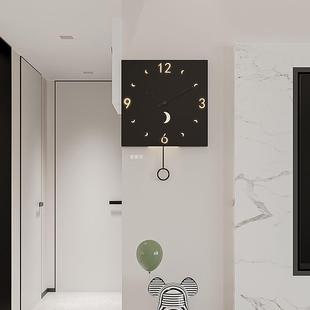 2023新款转角餐厅装饰钟表双面时钟创意挂表现代简约客厅挂钟家用
