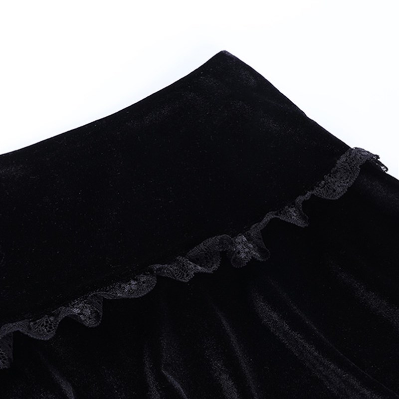 网红InsGoth Goth Cross Embroidered Black Skirt Gothic Vintag