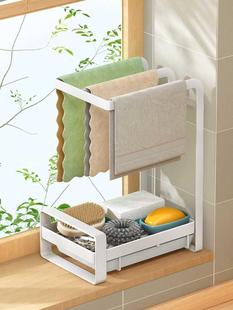 抹布沥水架厨房水槽置物架水龙头洗碗布海绵毛巾挂杆多功能收纳架