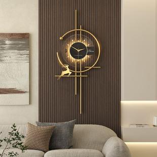 壁灯挂钟客厅格栅创意时钟2023新款现代简约艺术时尚大气家用钟表