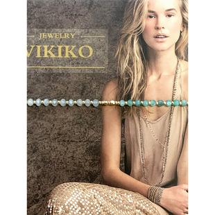 VIKIKO【紫色】串珠天然半宝石紫水晶碧玺细小手链珠串闺蜜礼物