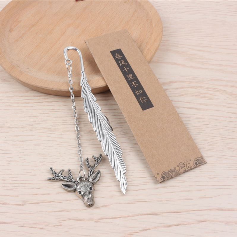 新品Chinese wind metal feather bookmark Birthday Teachers' D