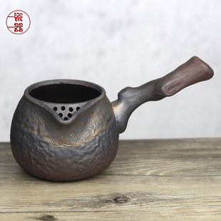 干烧侧把公道杯烤茶分茶器大容量陶瓷可明火加热烧水壶围炉煮茶壶