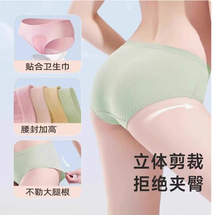 新品女内裤螺纹内裤女士纯棉裆少女内裤女士简约透气日系三角短裤