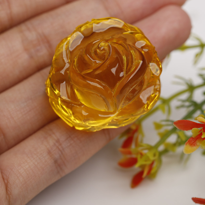 天然琥珀玫瑰花吊坠 2015410104