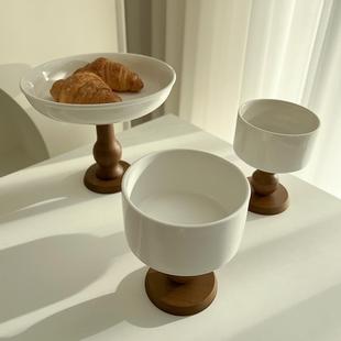 态生活创意陶瓷法式复古高脚杯水杯咖啡杯子复古餐具碗盘高脚盘子