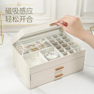 biqi首饰盒子精致高档项链防氧化大容量礼物耳环饰品首饰盒收纳盒