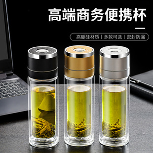 钢化摔不烂玻璃水杯防摔耐热玻璃高硼硅家用随身泡茶保温防爆茶杯