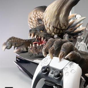 直销龙 怪物猎人漫吾黑角PS5主机龙壳灭尽替换游戏手柄支架手办模