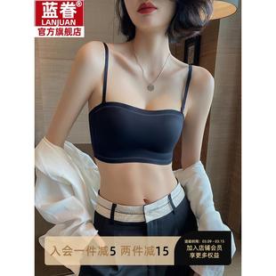 抹胸内衣女聚拢小胸防走光夏季薄款无痕无钢圈性感u型美背文胸罩