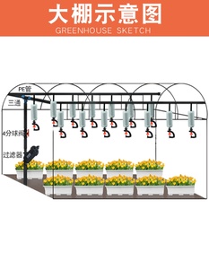 大棚喷雾喷淋系统倒挂吊喷浇水微喷头自动灌溉雾化喷灌喷全套设备