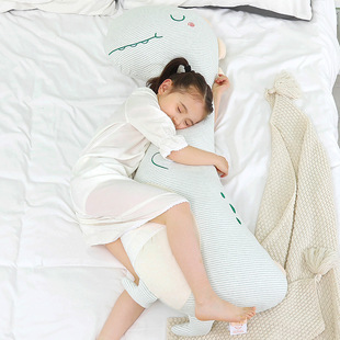 BJ7S恐龙抱枕女生侧睡觉夹腿男孩长条枕儿童成人专用纯棉可拆