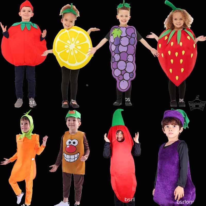儿童水果造型蔬菜儿童服装万圣服装饰cosplay角色扮演服番茄柠檬