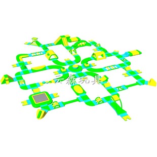 新款大型海上娱乐戏水乐园水上闯关设备儿童成人移动充气冲关组合