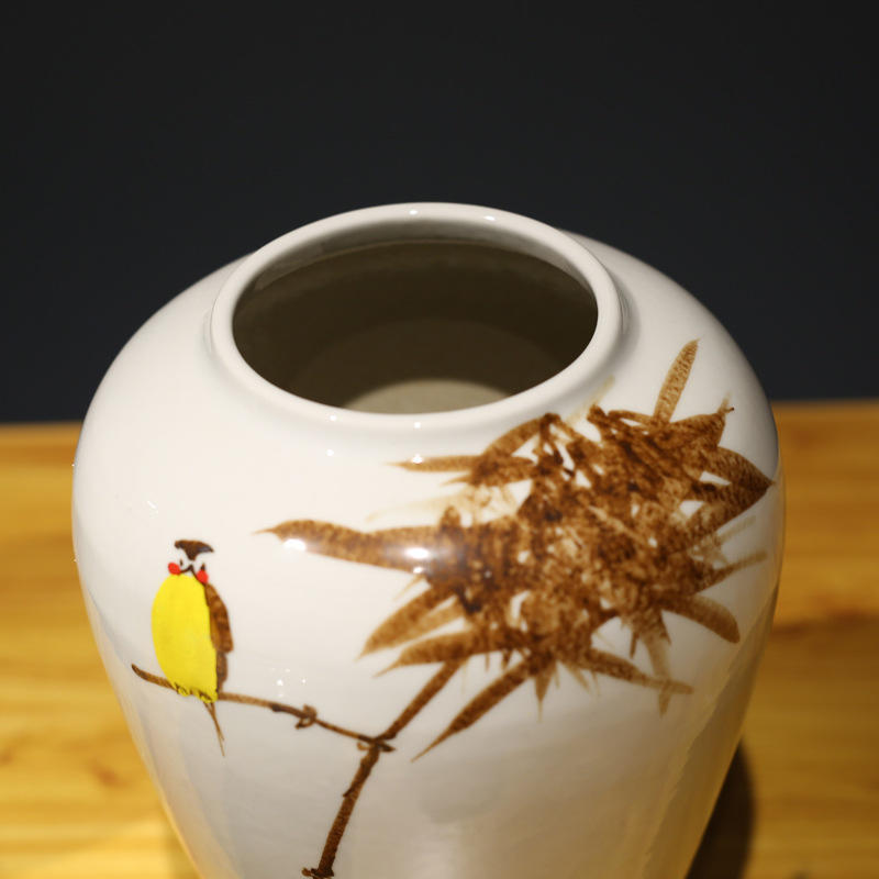 新中式陶瓷花瓶摆件软装酒店欧式客厅台面手绘现代家居简约工艺品
