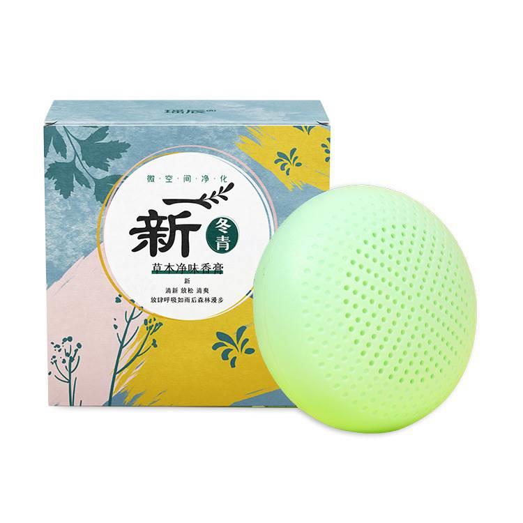 瑶辰一新冬青100g/盒固体香薰车载卧室香薰持久艾草无烟香膏qq