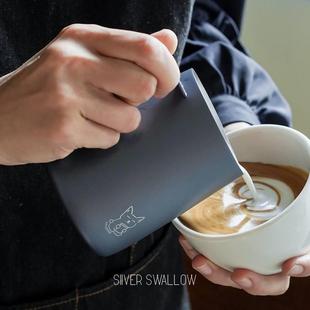 HA’COFFEE新手尖嘴咖啡拉花缸柯基压纹拉花杯意式不锈钢打