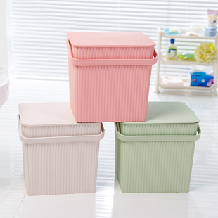洗澡提篮可坐加厚带盖方形收纳桶手提多用储物桶塑料浴框洗澡篮凳