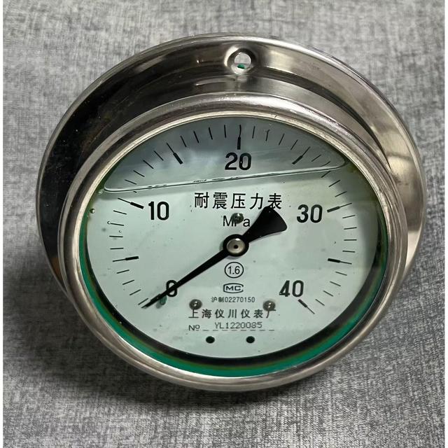 轴向带边不锈钢耐震压力表YN100ZT-BF直径100mm 0-40MPA 螺纹G1/4