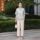 JIANGNAN STORY/江南故事时尚夏季妈妈装复古印花国风套装两件套
